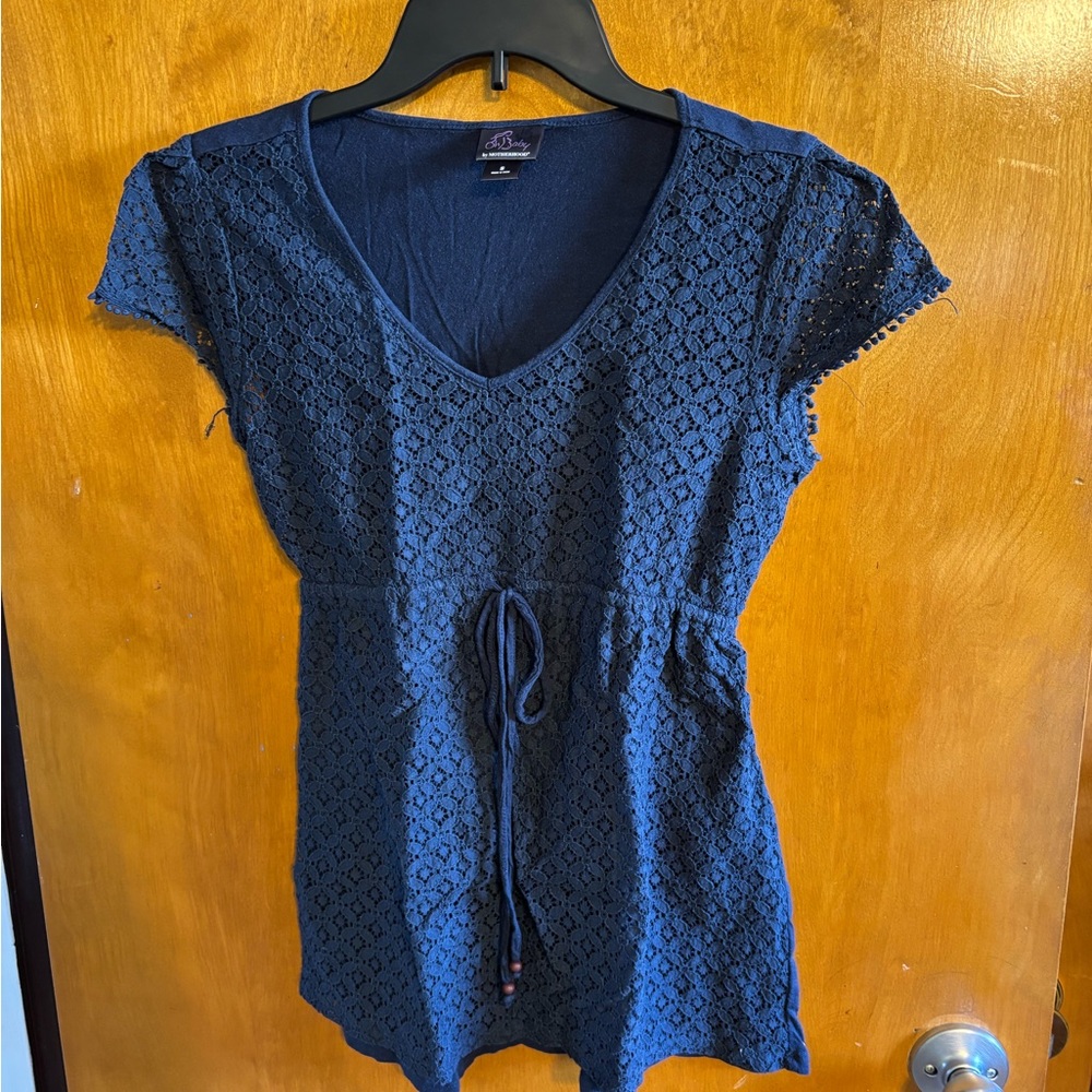 Motherhood Oh Baby Navy Top